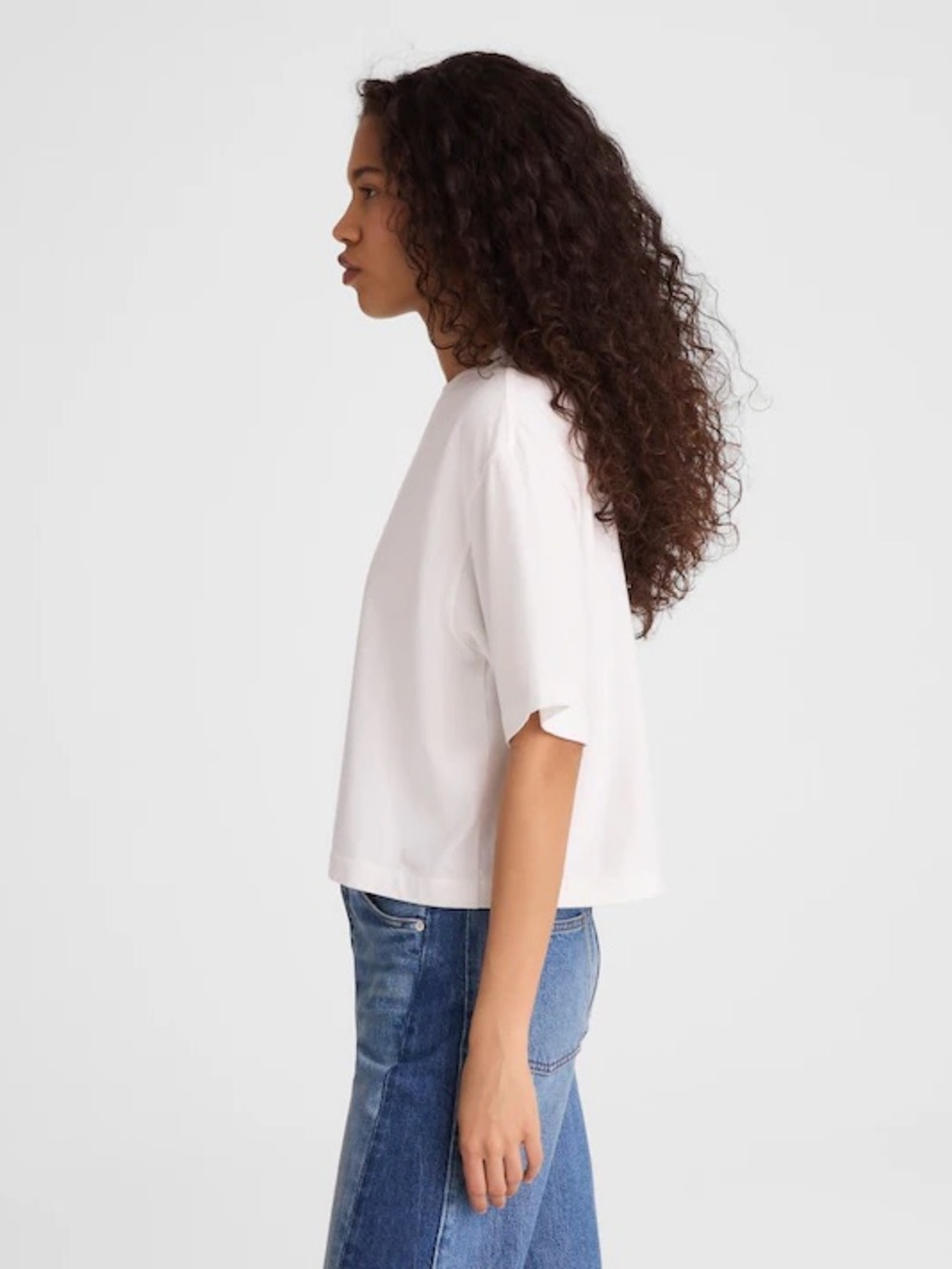 Madewell The Boxy Crop Tee in Allday Jersey - Picture 3 of 7